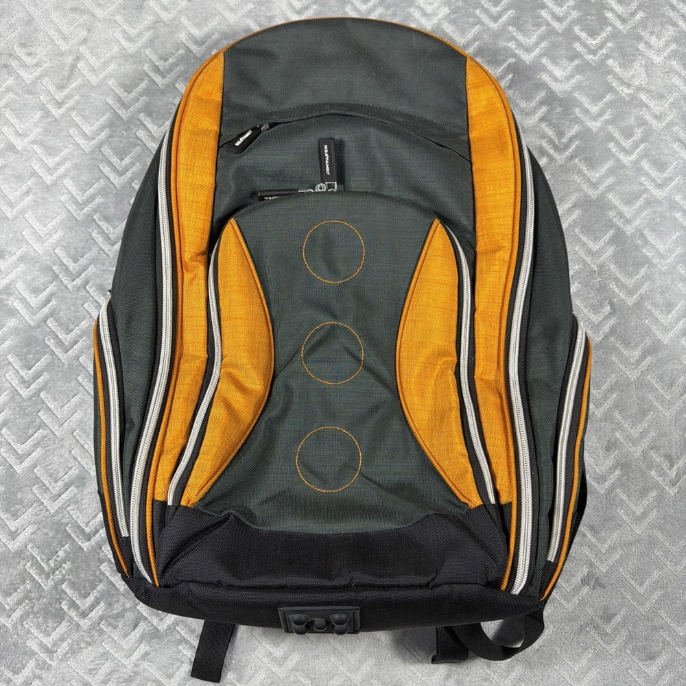 IKEA Family Charcoal Orange 2 In 1 Double Backpack Padded Discontinued Rare